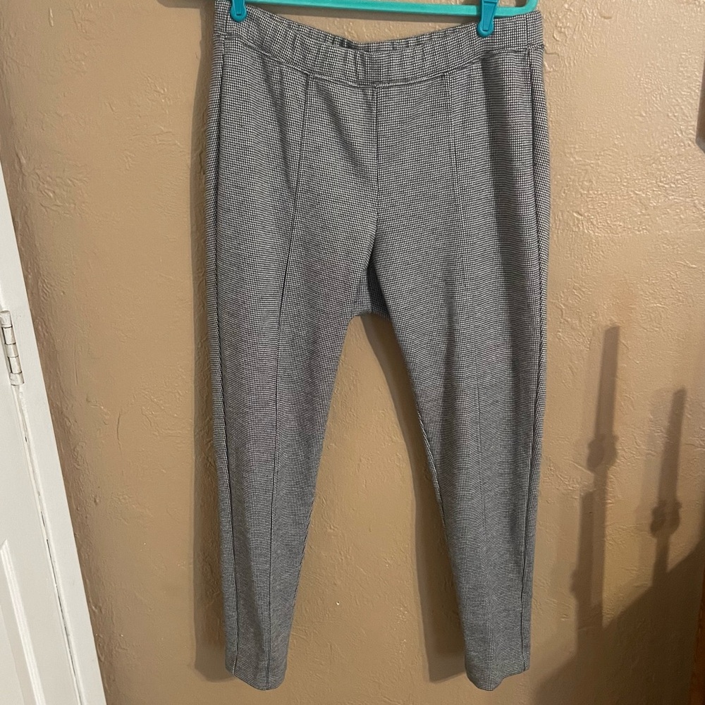 Talbots Plus Size Luxe Knit Slim Ankle Pants - Houndstooth  1x office business